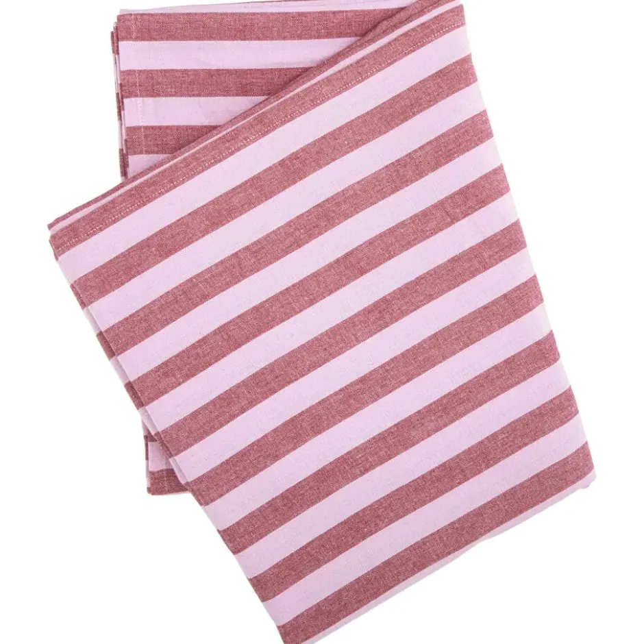 Tafelkleed Rood/Roze Gestreept - 140x240 cm