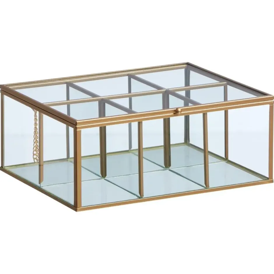 Theedoos Glas Goud